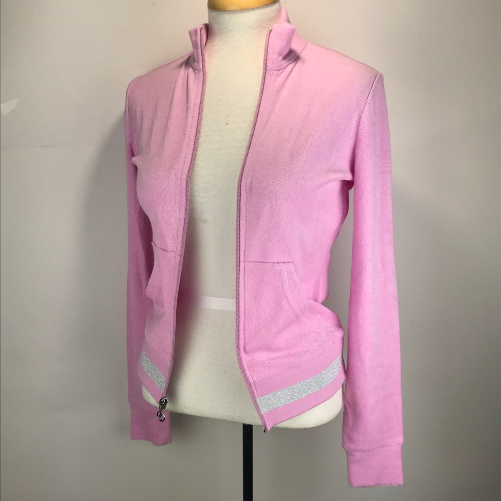 JUICY COUTURE Womens Jacket French Terry Mock Neck